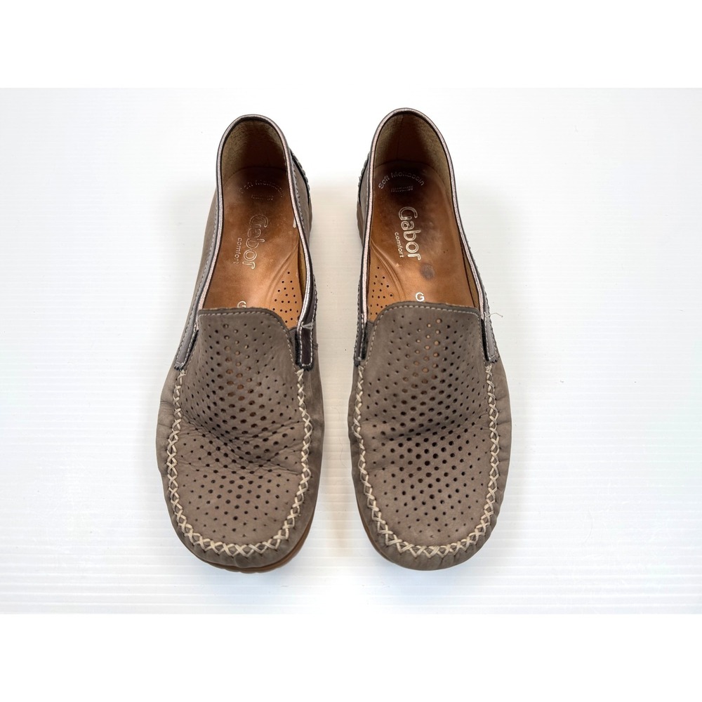 Gabor Comfort Soft Moccasin Perforated Loafers‎ Women 4.5 US 7 Leather Slip on